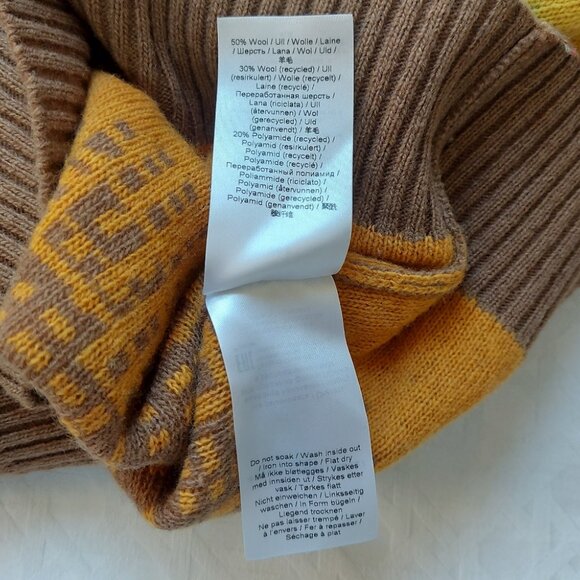 Ganni Multicolor Gradient Sweater Wool Blend Women Medium Graphic Logo Fall Knit - Picture 8 of 9